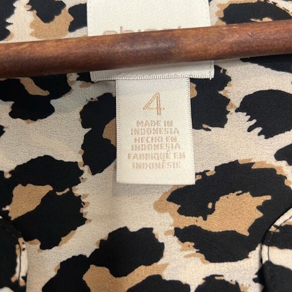 Chicos Cheetah Print Asymmetrical Hem Tunic Dress - Picture 3 of 6